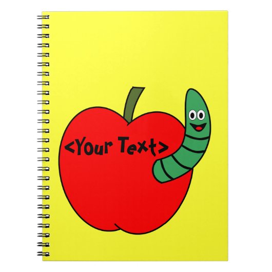 Carnet Pomme rouge ver vert (Devant)