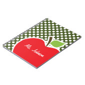 Carnet Pomme sur la mousse foncée Pois verts (Côté gauche)