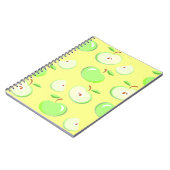 Carnet Pommes motif vectoriel vert (Côté gauche)