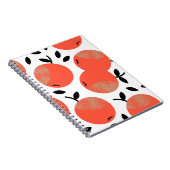 Carnet Pommes rouges : Motif texturé doré. (Côté Droit)