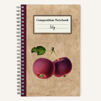 Carnet Pommes vintages sur une composition personnalisée