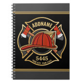 Carnet Pompier AJOUTER LE NOM Insigne du service de pompi (Devant)