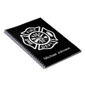 Carnet Pompier Pompier Pompier Service d'incendie Nom per (Côté Droit)