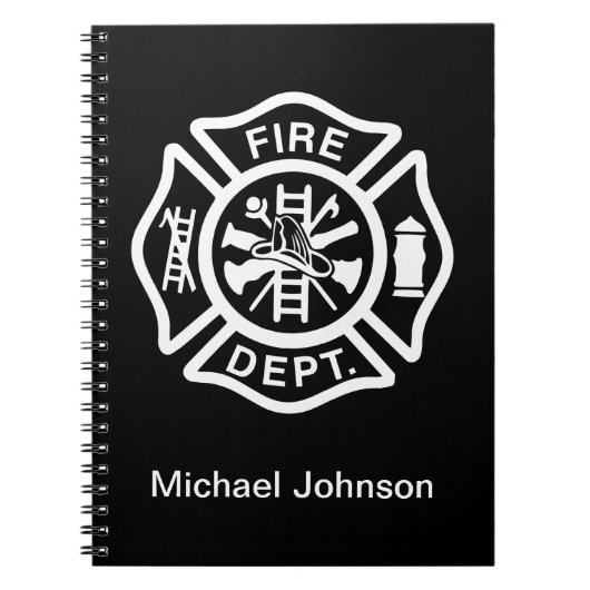 Carnet Pompier Pompier Pompier Service d'incendie Nom per (Devant)
