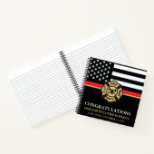 Carnet Pompier Red Line Drapeau Academy Graduation Invité (Intérieur)