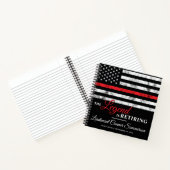 Carnet Pompier Retraite Ligne Rouge Drapeau pompier Invit (Intérieur)