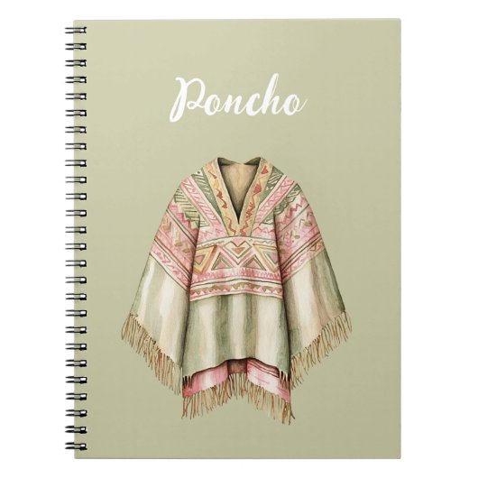 Carnet Poncho Rose Avocat Menthe (Devant)