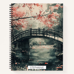 Carnet Pont Cherry Blossom Sumi-E Paysage