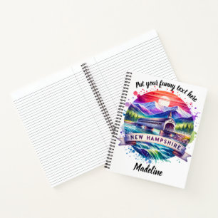 Carnet Pont couvert animé au crépuscule dans le New Hamps