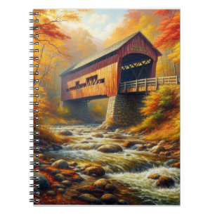 Carnet pont couvert d'automne classique