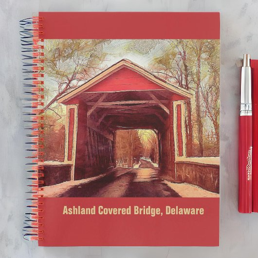 Carnet Pont couvert rouge Ashland dans le Delaware sur Re
