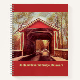 Carnet Pont couvert rouge Ashland dans le Delaware sur Re