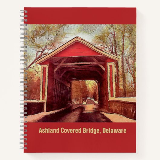 Carnet Pont couvert rouge Ashland dans le Delaware sur Re (Devant)