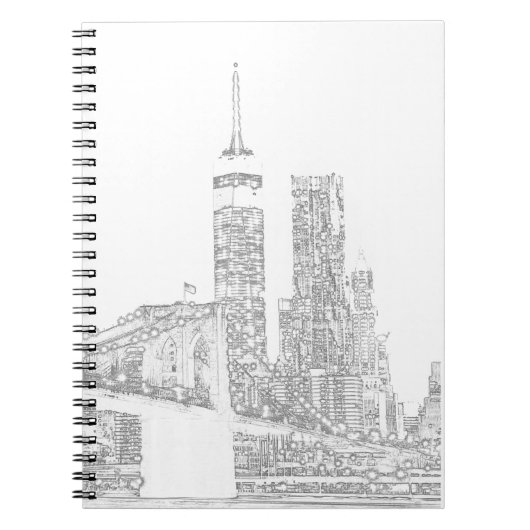 Carnet Pont de Brooklyn et horizon de Manhattan (Devant)