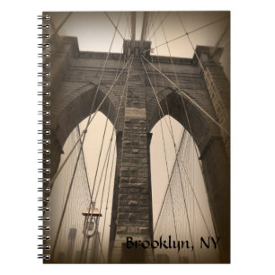 Carnet Pont de Brooklyn vintage de sépia