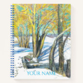 Carnet pont en hiver Peinture Watercol (Devant)