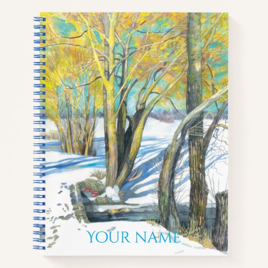 Carnet pont en hiver Peinture Watercol (Devant)