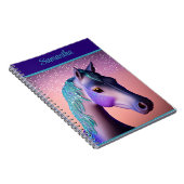 Carnet Pony magique en violet et Turquoise avec nom perso (Côté Droit)