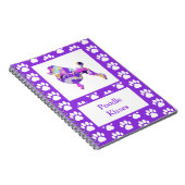 Carnet Poodé Français mignon Chien Silhouette Paw Purple (Côté Droit)
