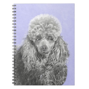 Carnet Poodé Jouet miniature Argent gris bleu Chien Art