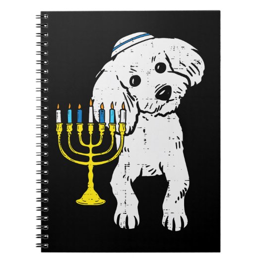 Carnet Poodle Chien Juif Poodle Chien Menorah Hanoukka Pa (Devant)