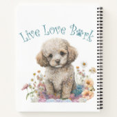 Carnet Poodle Chien Maman Floral (Dos)