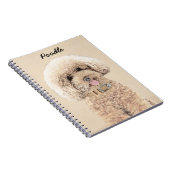 Carnet Poodle Miniature Toy Apricot Crème Chien Brown Art (Côté Droit)