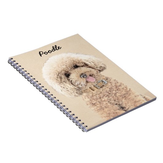 Carnet Poodle Miniature Toy Apricot Crème Chien Brown Art (Côté Droit)