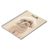 Carnet Poodle Miniature Toy Apricot Crème Chien Brown Art (Côté gauche)