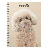 Carnet Poodle Miniature Toy Apricot Crème Chien Brown Art (Devant)
