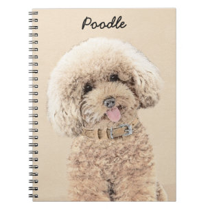Carnet Poodle Miniature Toy Apricot Crème Chien Brown Art