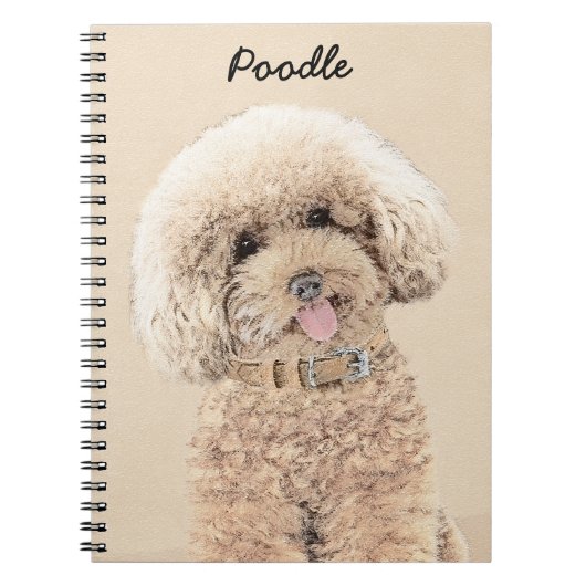 Carnet Poodle Miniature Toy Apricot Crème Chien Brown Art (Devant)