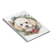 Carnet Poodle Noël Wreath Festive Pup (Côté Droit)
