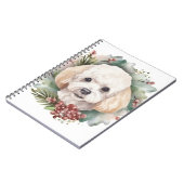 Carnet Poodle Noël Wreath Festive Pup (Côté gauche)