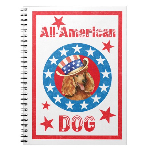 Carnet Poodle patriotique (Devant)