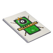 Carnet Pool Hall personnalisé NOM 8 Ball Crown Billiards (Côté Droit)