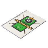 Carnet Pool Hall personnalisé NOM 8 Ball Crown Billiards (Côté gauche)