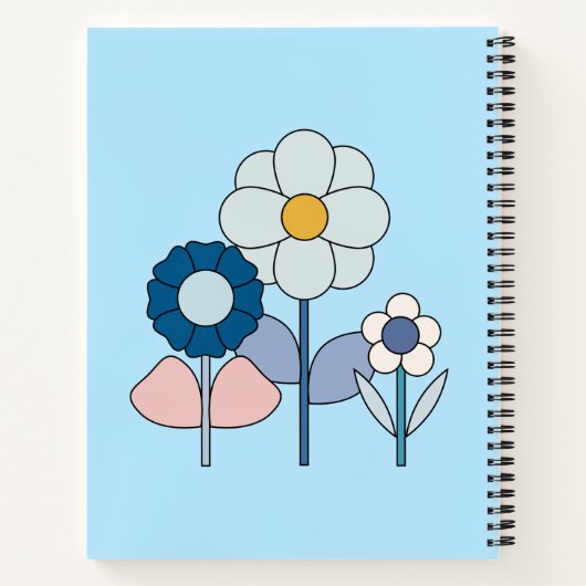 Carnet Pop art basique pastel fleurs champ (Dos)