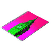 Carnet Pop Art Big Ben Londres Voyage Rose Vert (Côté gauche)