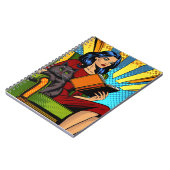 Carnet Pop Art Comédie Femme Lecture avec chat (Côté gauche)