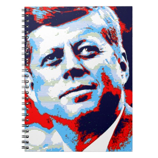 Carnet Pop Art JFK John F. Kennedy Red Blue (Devant)