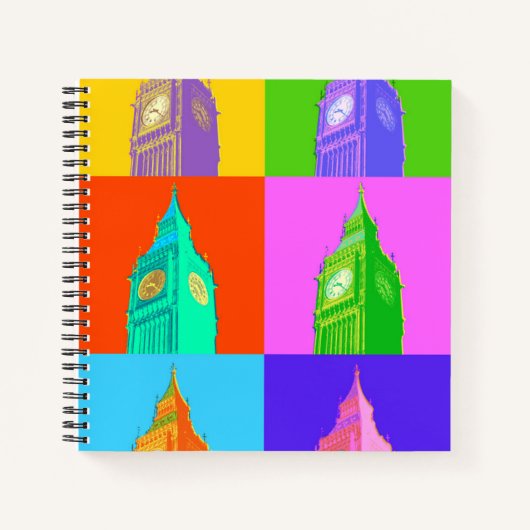 Carnet Pop Art Neon Big Ben (Devant)