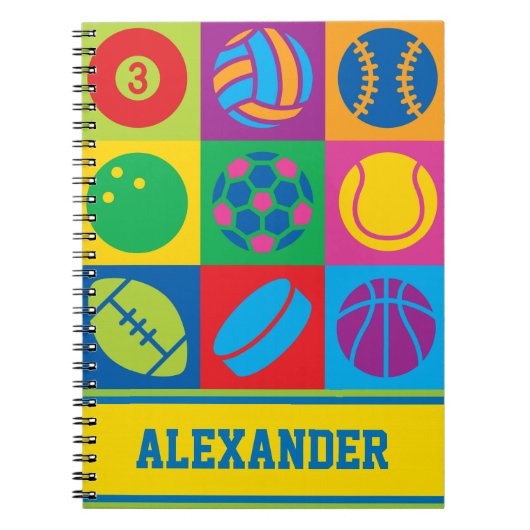 Carnet Pop Art Sports Balls (Devant)