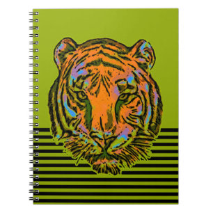 Carnet Pop Art TIGER HEAD + votre backgr. & idées