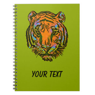 Carnet Pop Art TIGER HEAD + votre backgr. & idées