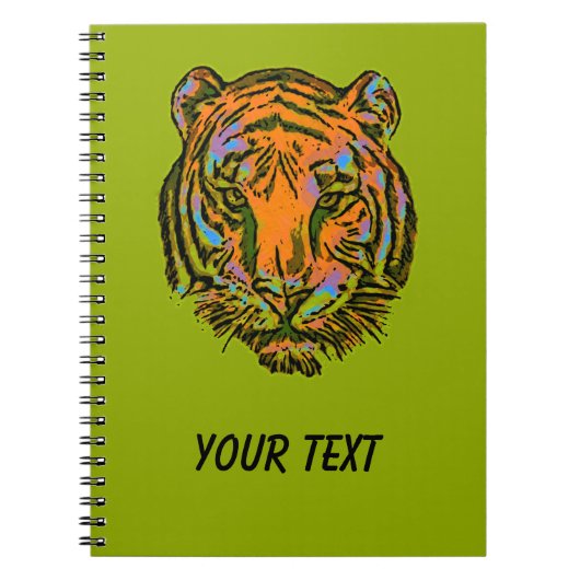 Carnet Pop Art TIGER HEAD + votre backgr. & idées (Devant)