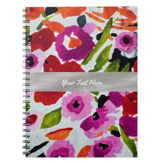 Carnet Pop of Bold Color Watercolor Flowers (Devant)