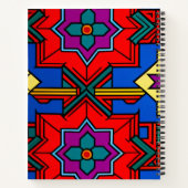 Carnet Pop up fleurs hexagonales Rouge Bleu Motif isométr (Dos)