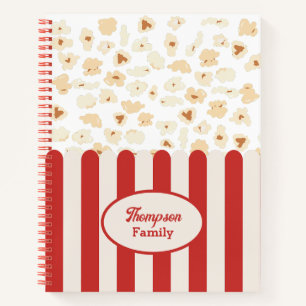 Carnet Popcorn Retro Cinéma Monogramme