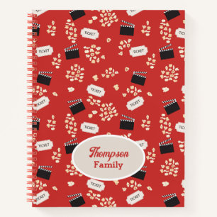 Carnet Popcorn Retro Cinéma Monogramme